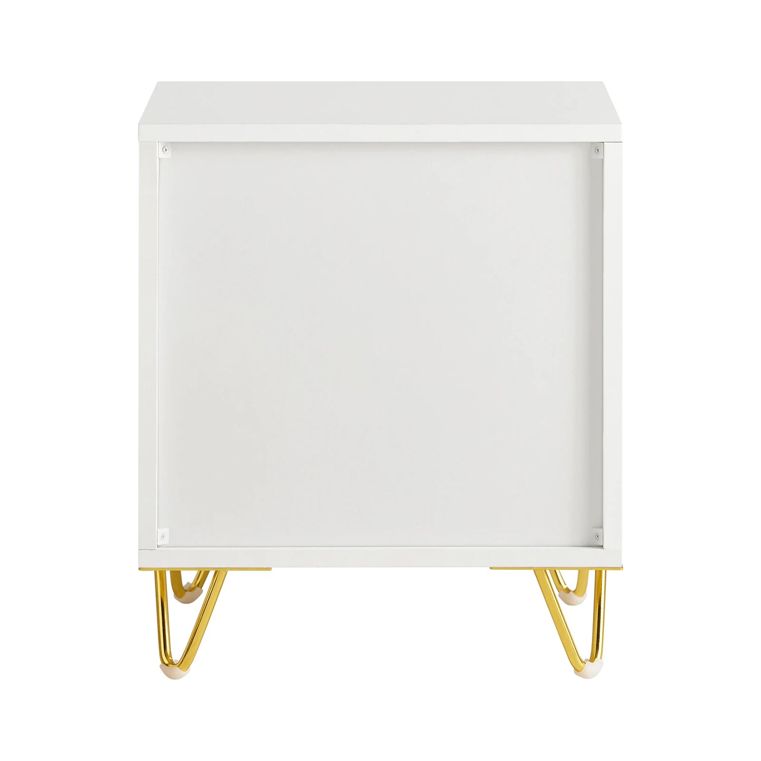 2-Drawer Bedside Table - Black with Gold Metal Handles