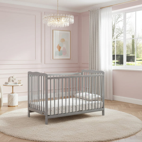 Wooden Baby Cot Bed with Drawer & Aloe Vera Mattress | Converts to Toddler Bed | New Zealand Pine
