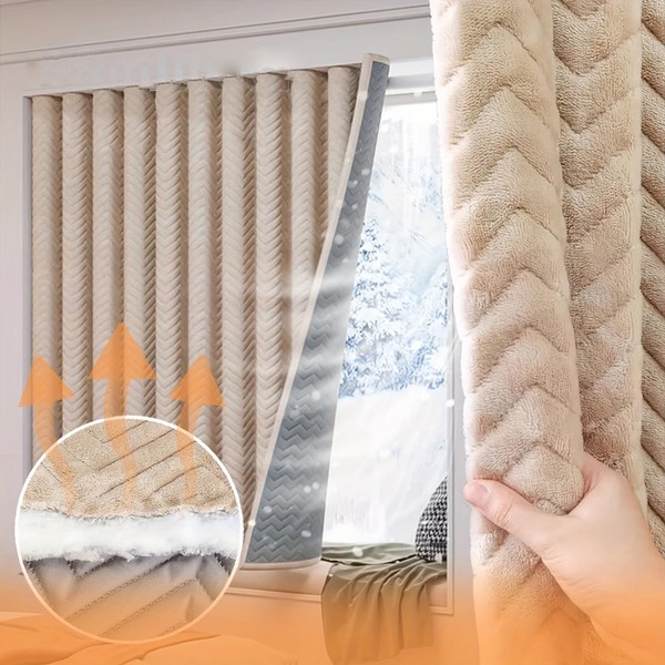 Thermal Blackout Curtains with Velvet Lining – Energy Saving & Noise Reducing