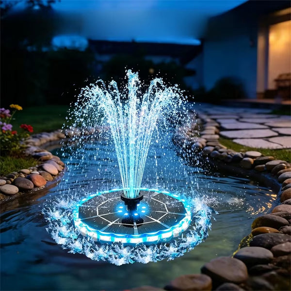Solar Fountain Pump 3.5W | 7 Nozzles | 7-Colour LED | Bird Bath & Garden Pond