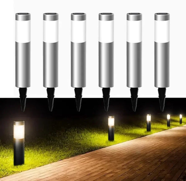 Solar Floor Lamp with Motion Sensor | IP65 Waterproof Garden Lawn Light | 6-pack