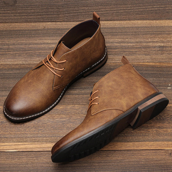 Men's Leather Desert Ankle Boots – Retro Plus Size