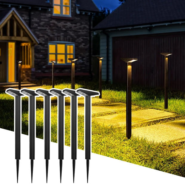 Solar Lawn Ground Lights | IP44 Waterproof | Warm White or White | 6 Pack