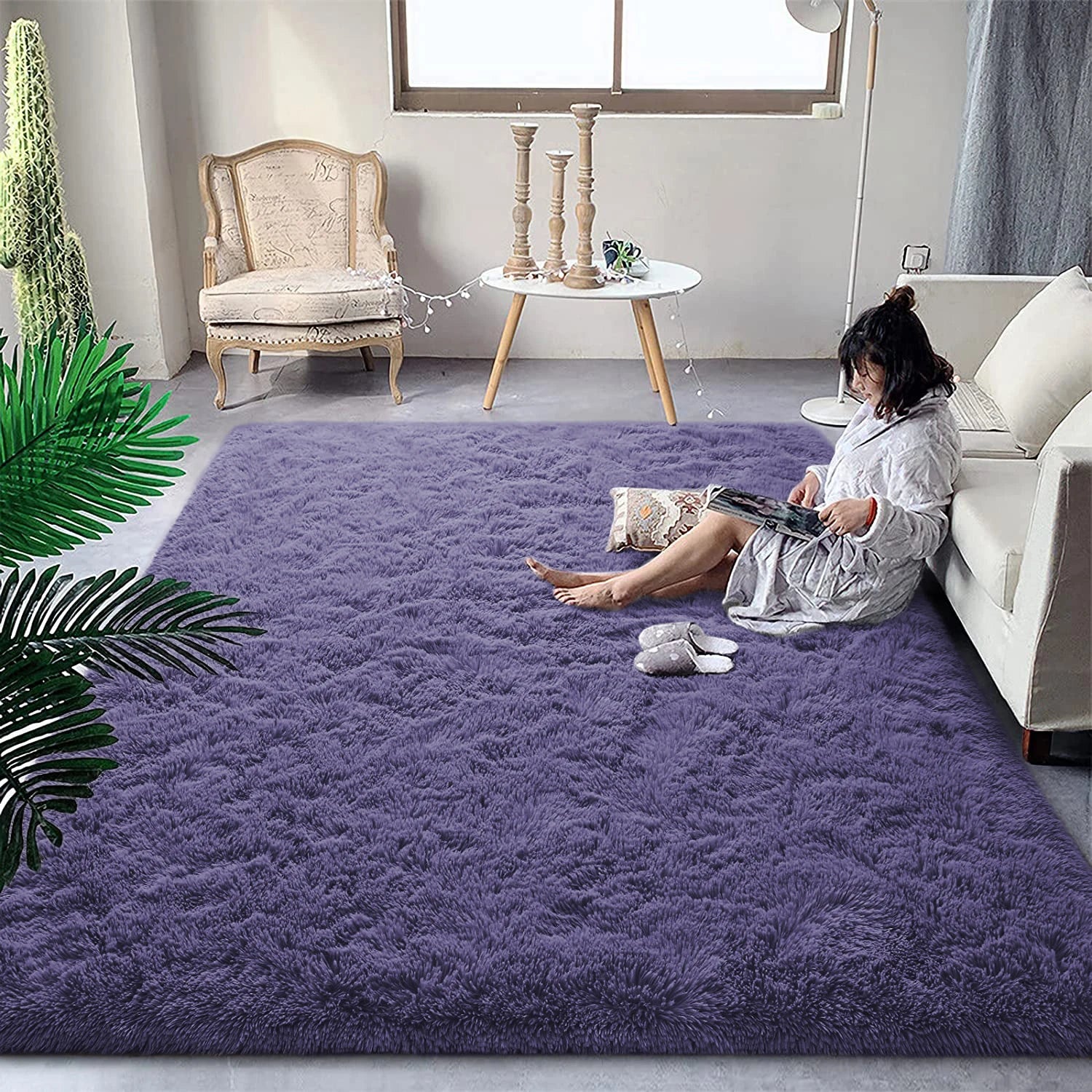 Soft Plush Bedroom Non-Slip Carpet.