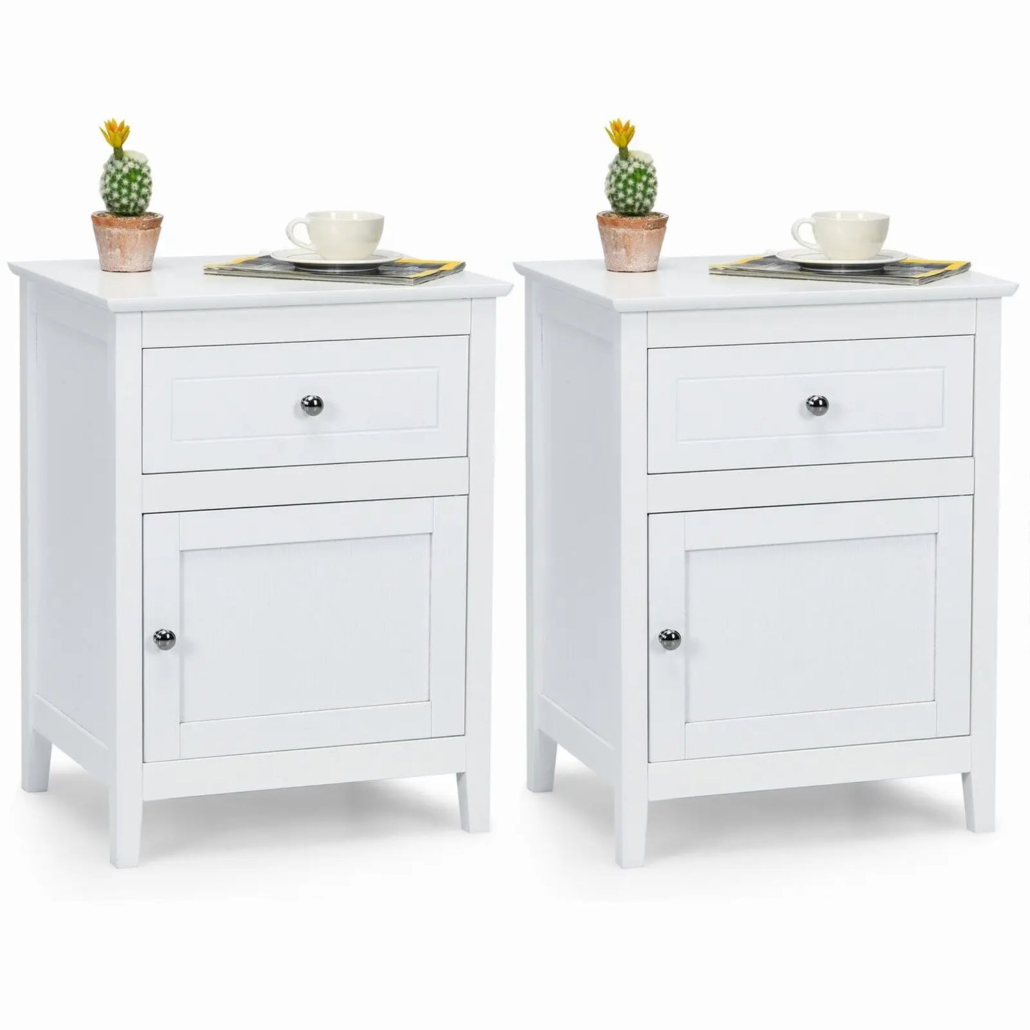2-Piece Nightstand Set - Modern Sofa Side Tables (Set of 2)