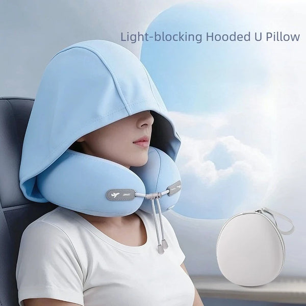 NOBLILUX hooded travel neck pillow