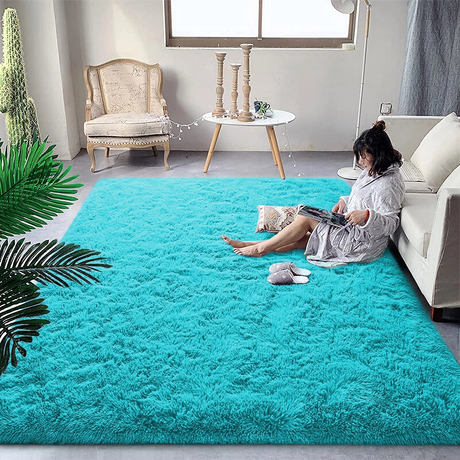 Soft Plush Bedroom Non-Slip Carpet.