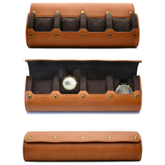 Luxury 4 Slot Leather Watch Case