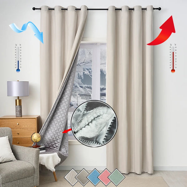 Thermal Quilted Blackout Curtains | Energy Saving & Draft Blocking