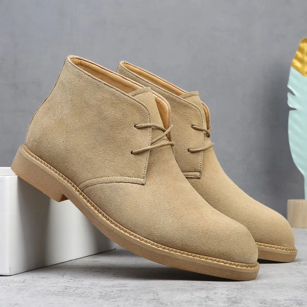 Men's Suede Leather Chelsea Boots – Retro Business Dress