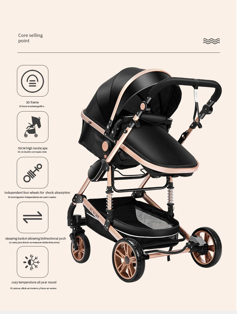 3-in-1 Multifunctional Baby Stroller with car seat - 3in1 Baby Pram