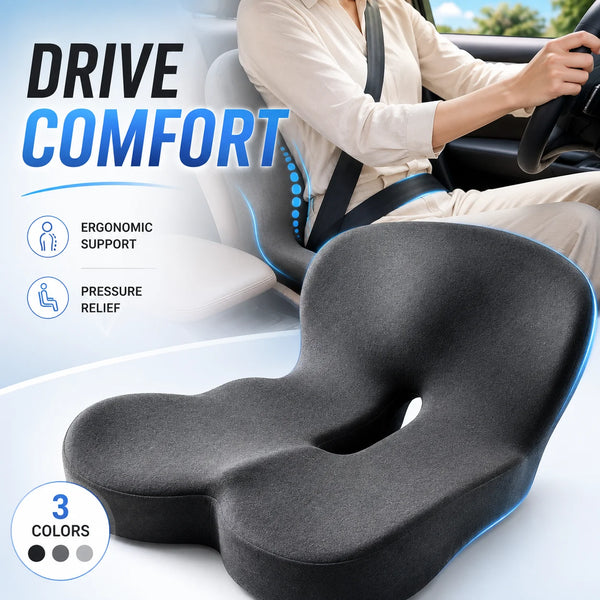 NOBLILUX memory foam car seat cushion with connected lumbar and tailbone support