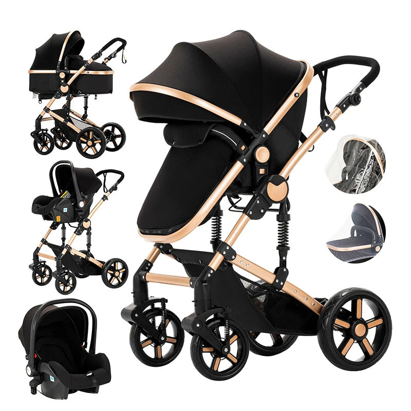 3-in-1 Multifunctional Baby Stroller with car seat - 3in1 Baby Pram