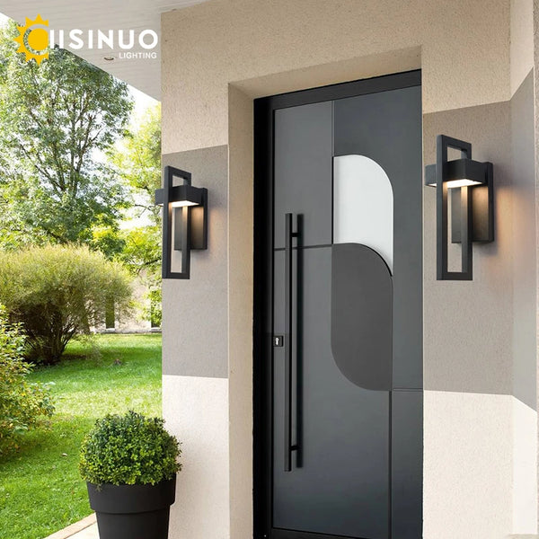 Retro Vintage LED Outdoor Wall Lamp | 10W | Black Aluminium | Waterproof | H35–42cm | Porch & Garden