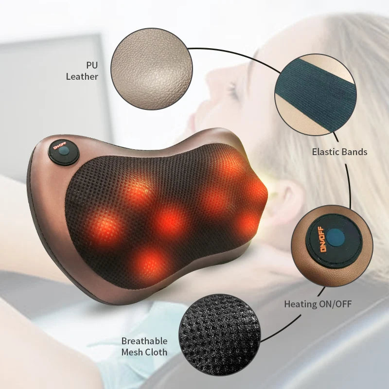 RelaxEase Shiatsu Massage Pillow