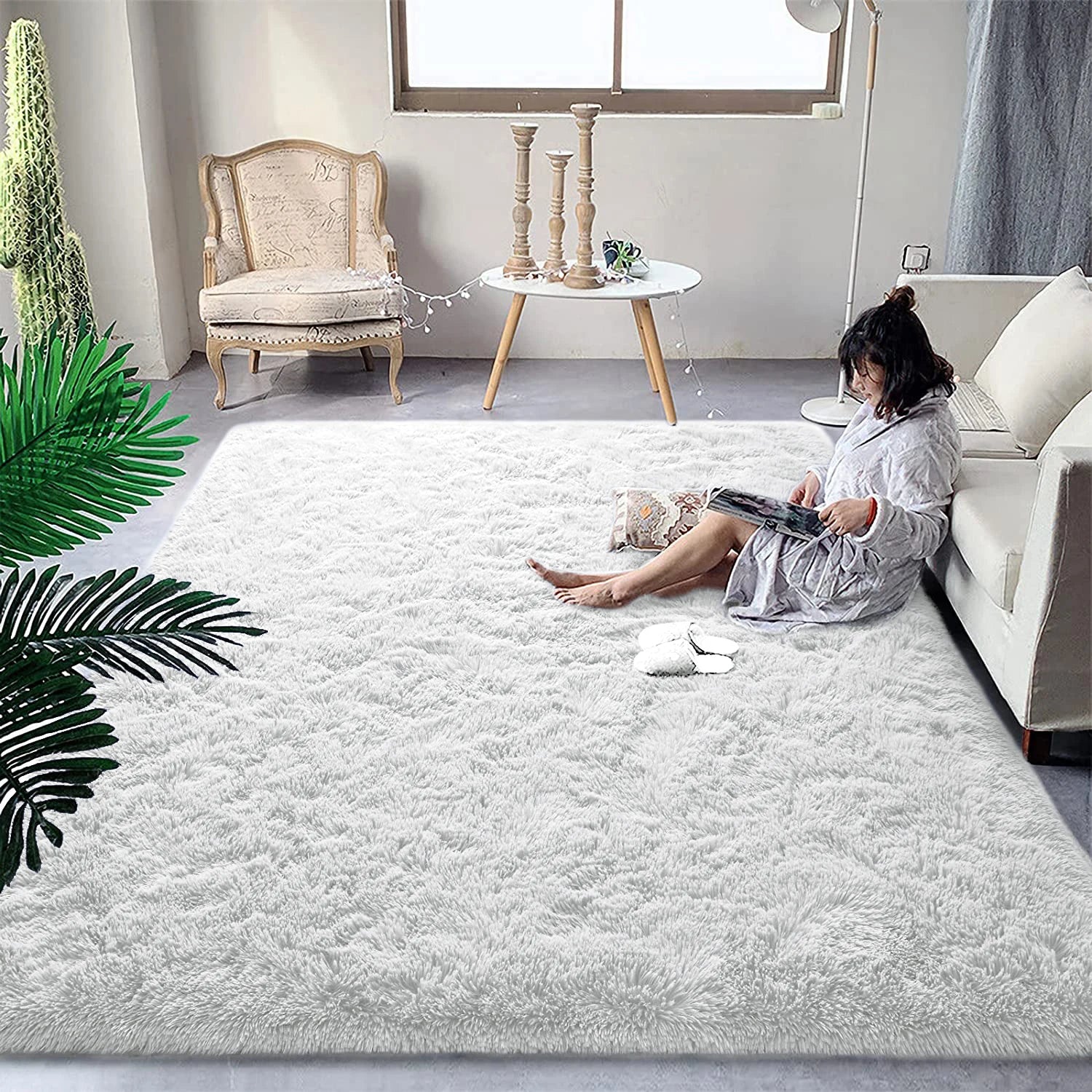 Soft Plush Bedroom Non-Slip Carpet.