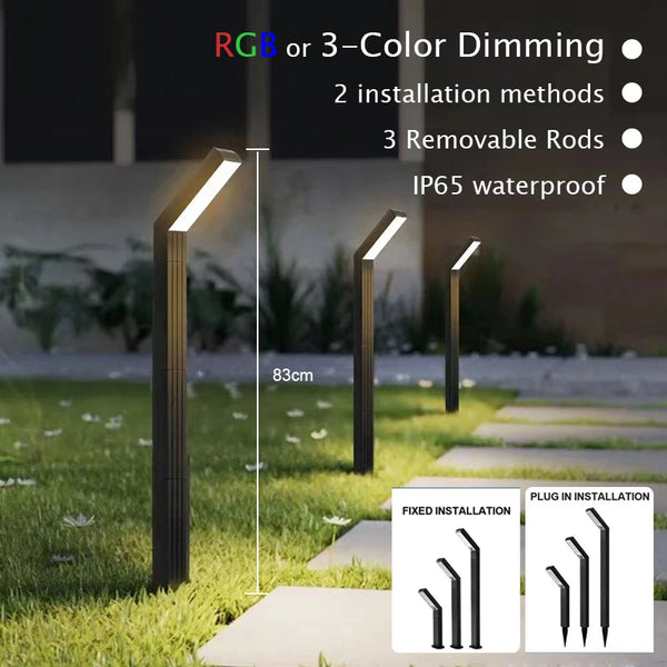 Solar Pathway Light with 3-Colour LED | IP65 Waterproof Garden Lamp