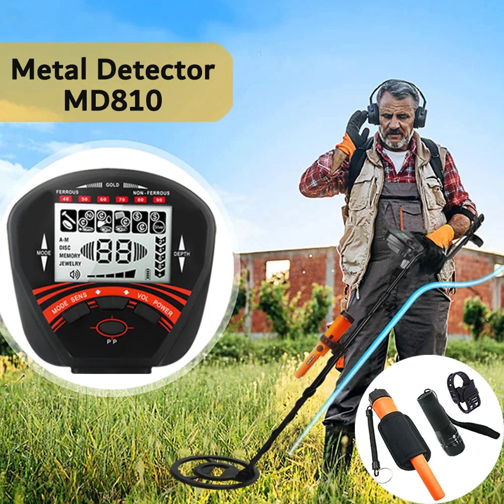 MD810 Professional Waterproof Metal Detector.