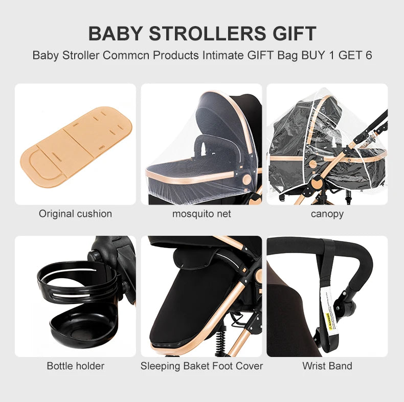 3-in-1 Multifunctional Baby Stroller with car seat - 3in1 Baby Pram