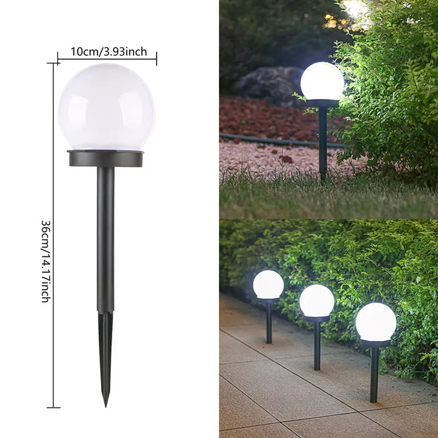 Solar Sphere Garden Lights | IP65 LED Ball Lawn Lamps | 6 Pack