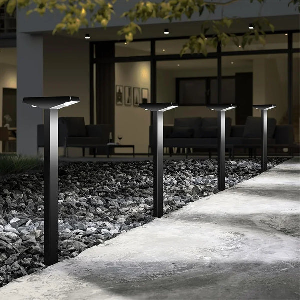 Solar T-Shape Pathway Light | IP65 Waterproof Garden Lawn Lamp | 4 Pack