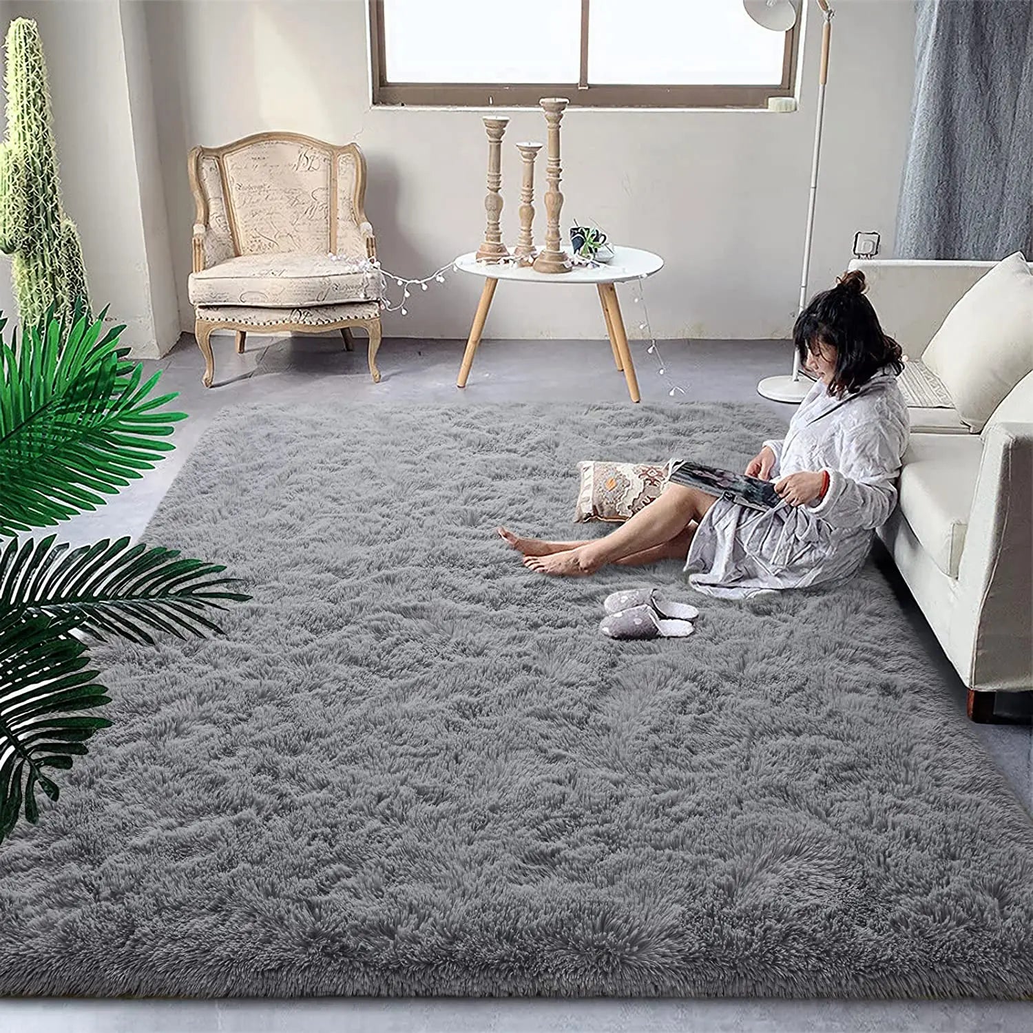 Soft Plush Bedroom Non-Slip Carpet.