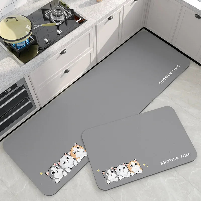 Diatomite Kitchen Mat - Non-Slip No-Wash Absorbent Waterproof Floor Rug 1/2pc