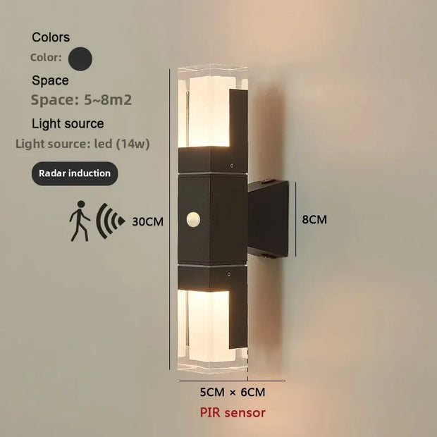 LED Outdoor Wall Lamp | IP65 | PIR Motion Sensor Option | 7W & 14W | Aluminium | Porch & Garden