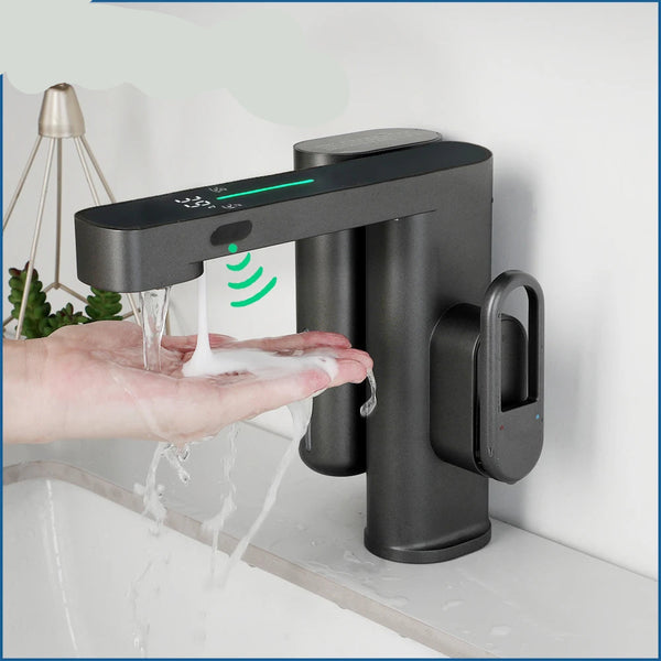 Touchless Sensor Basin Faucet & Soap Dispenser Set - Brass Deck Mounted