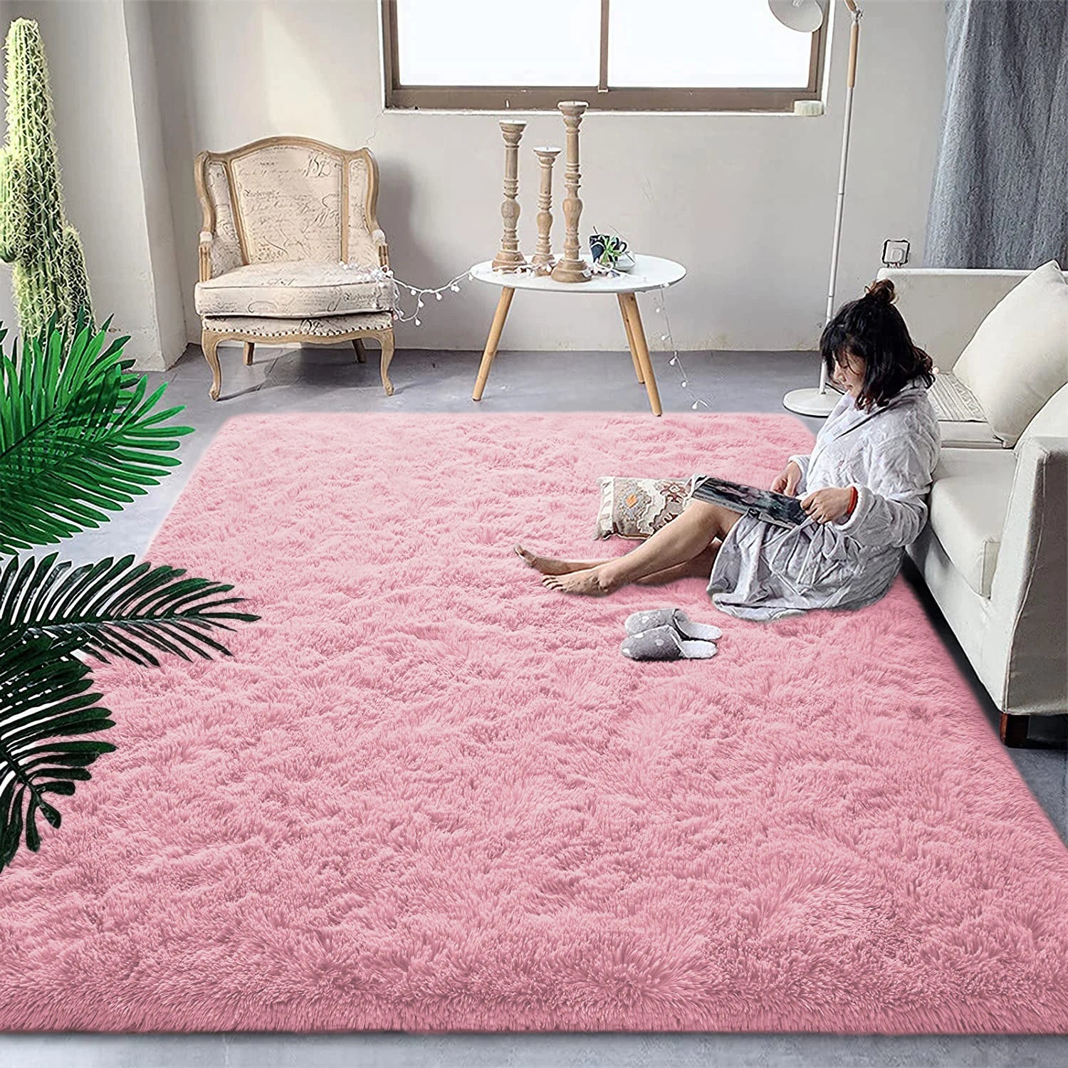 Soft Plush Bedroom Non-Slip Carpet.