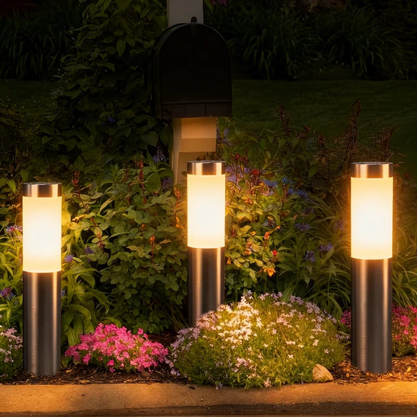 Solar Cylinder Lawn Light | IP65 LED Garden Landscape Lamp | 1–6 Pack