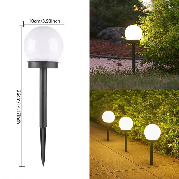 Solar LED Ball Lights | IP65 Garden Pathway Lawn Lamp | Warm White or White | 3–12 Pack