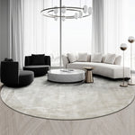 Modern Simple Round Rug - Thick Plush Solid Color Carpet for Living Room & Bedroom
