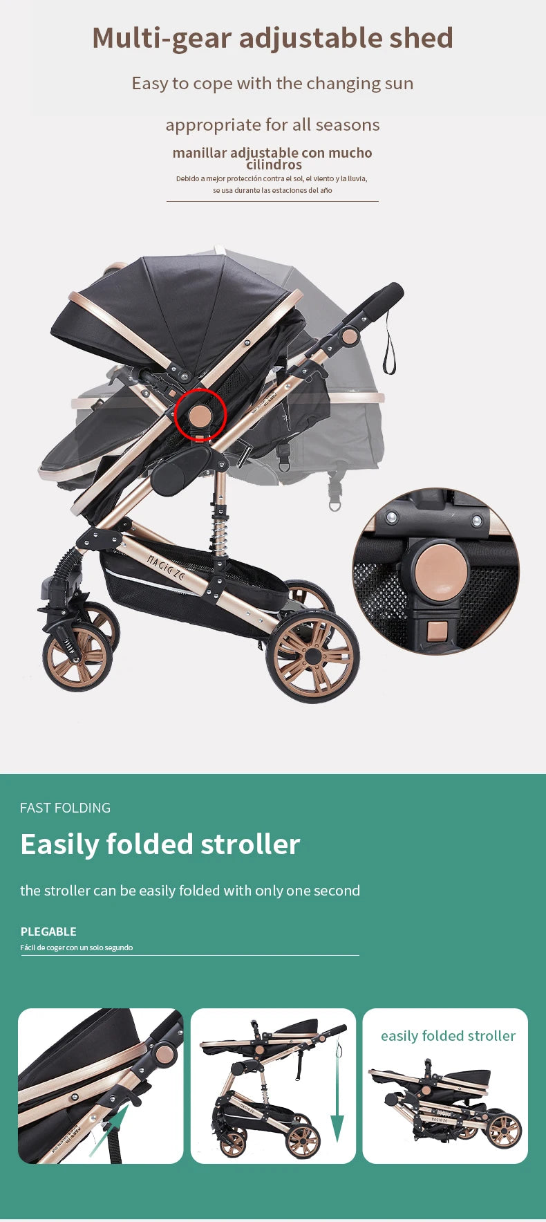 3-in-1 Multifunctional Baby Stroller with car seat - 3in1 Baby Pram