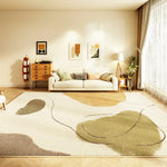 Modern Abstract Art Rug - Fluffy Soft Washable Carpet for Living Room & Bedroom