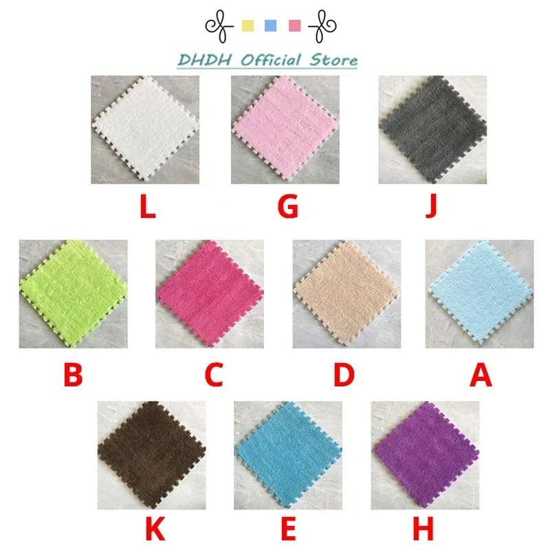 20 Pcs Plush Puzzle Foam Mats Bedroom