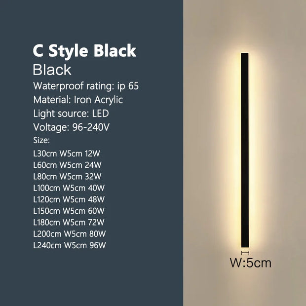 NOBLILUX StripLux | LED Outdoor Wall Strip Light | IP65 | Dimmable | 30–240cm