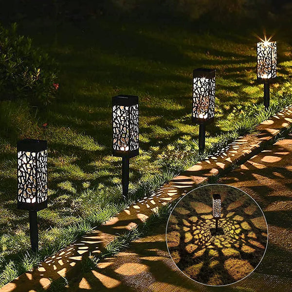 Solar Hollow Lawn Spotlight | IP65 Waterproof Garden Underground Light | Warm White or White | 8 Pack