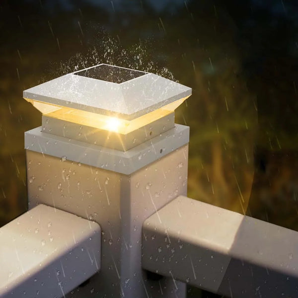 Solar Column Pillar Head Light | IP65 Garden Fence Post Lamp | 3000K & 6000K | 2pcs