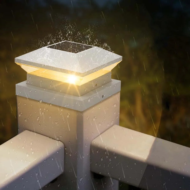 Solar Column Pillar Head Light | IP65 Garden Fence Post Lamp | 3000K & 6000K | 2pcs