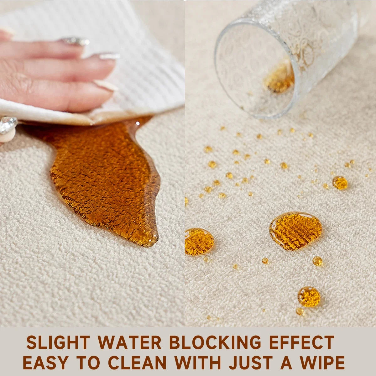 Large Non-Slip Waterproof Area Rug - Loop Pile TPR Carpet for Living Room & Bedroom