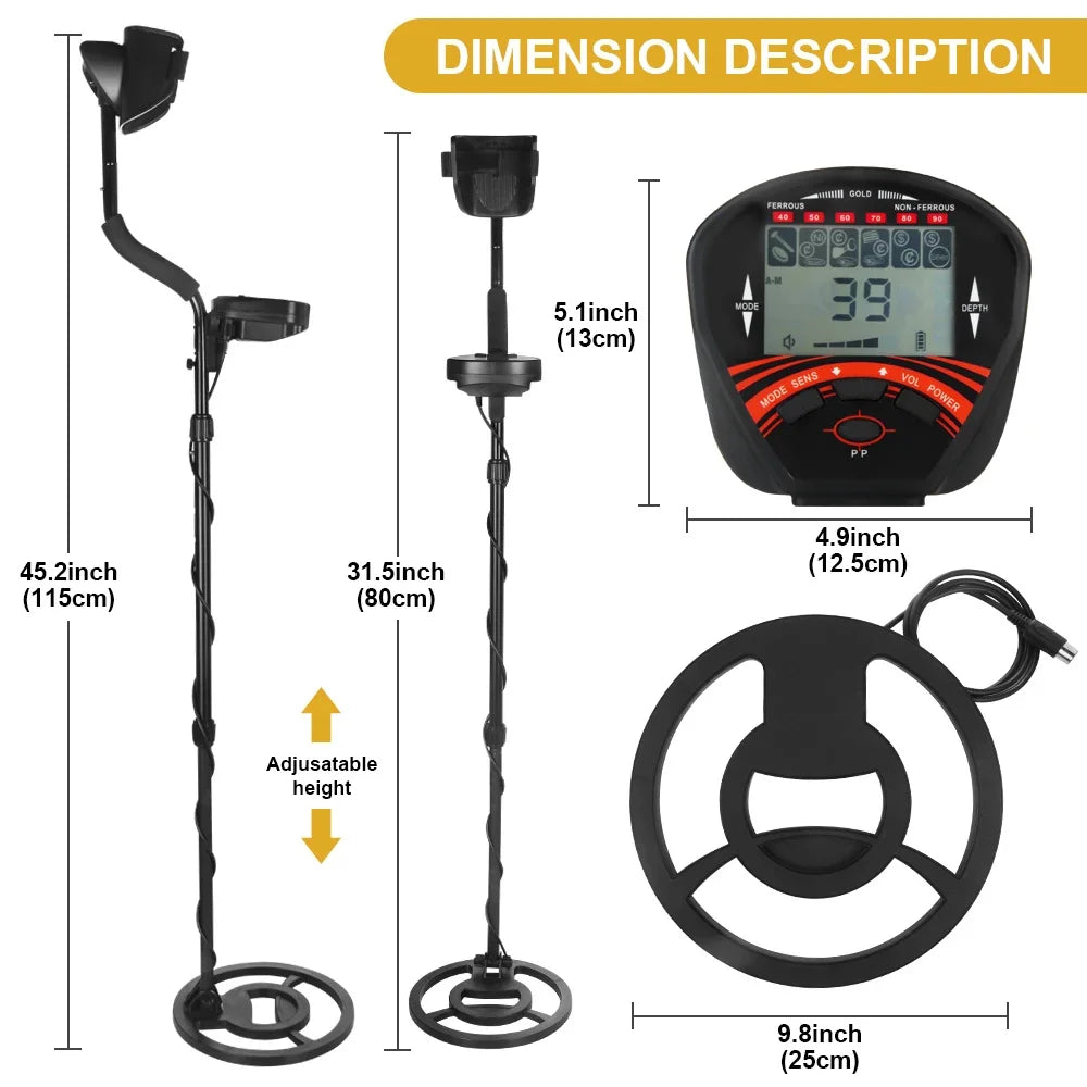 MD810 Professional Waterproof Metal Detector.