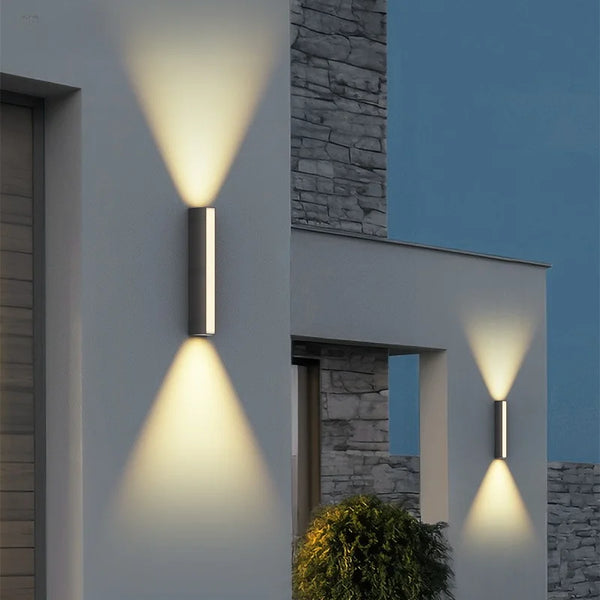 NOBLILUX CourtyardFlood | Outdoor Wall Floodlight | Brushed Stainless | Warm White 3000K | H16–60cm