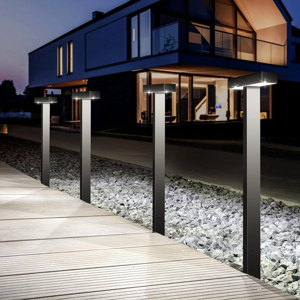 Solar Garden Path Lights | IP65 Waterproof LED Lawn Spotlight | 4-pack