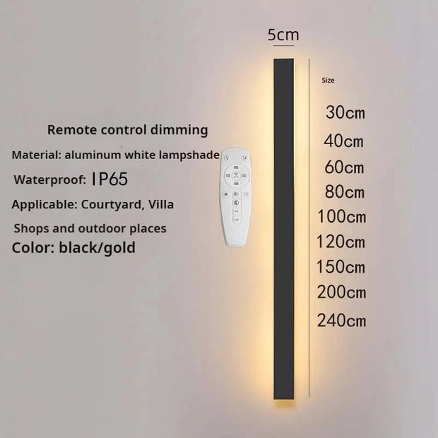 NOBLILUX SensorStrip | Minimalist LED Outdoor Strip Wall Lamp | IP65 | PIR Induction | 30–120cm