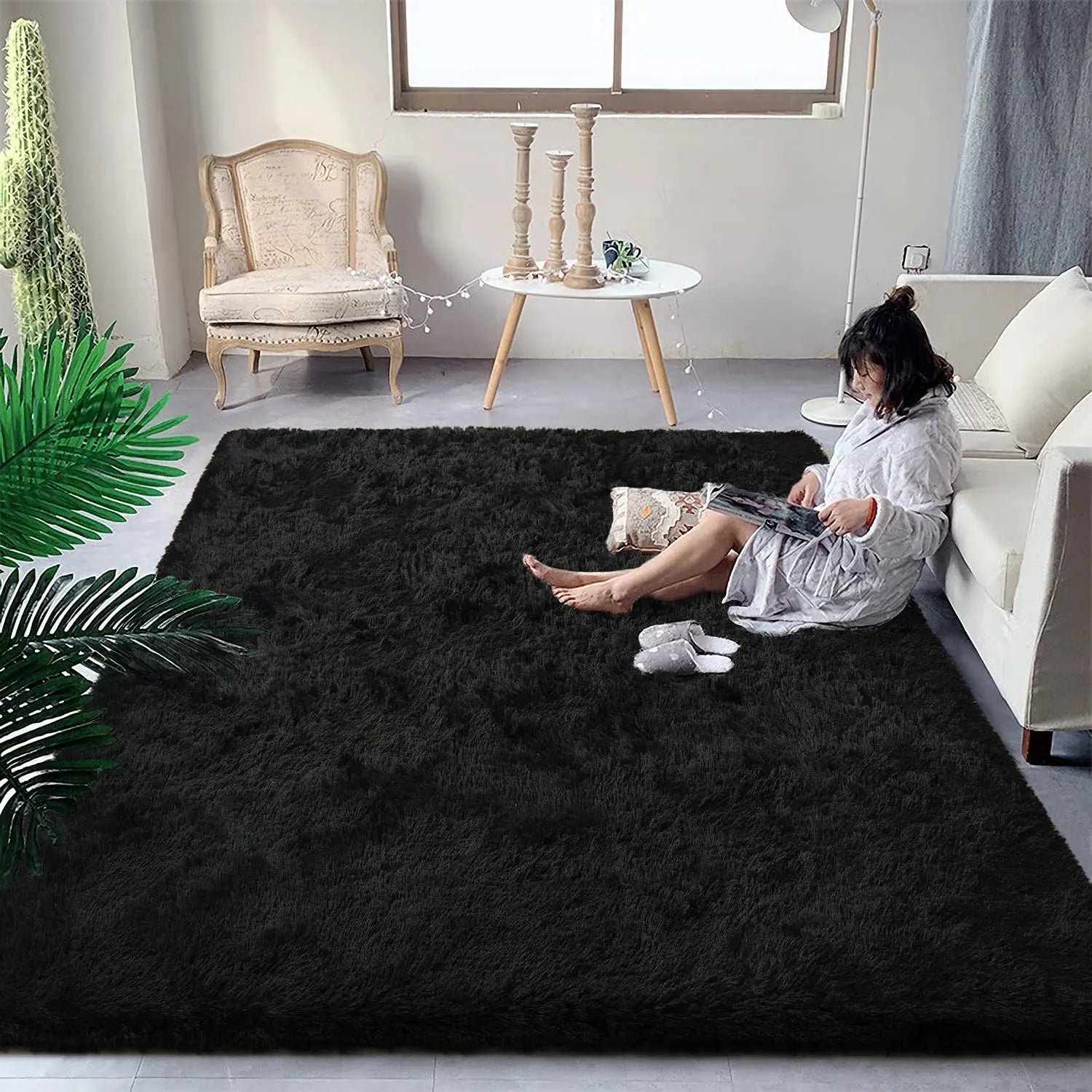 Soft Plush Bedroom Non-Slip Carpet.