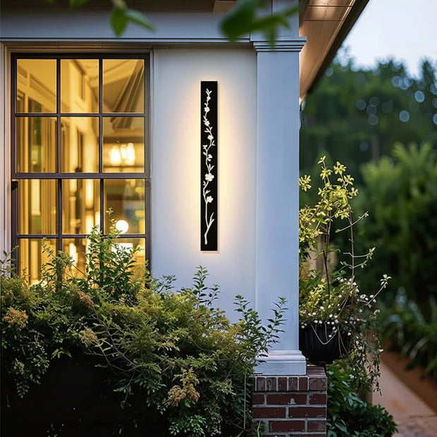 NOBLILUX PeachSconce | Stainless Steel LED Outdoor Wall Light | IP67 | Peach Blossom Pattern | 30–240cm