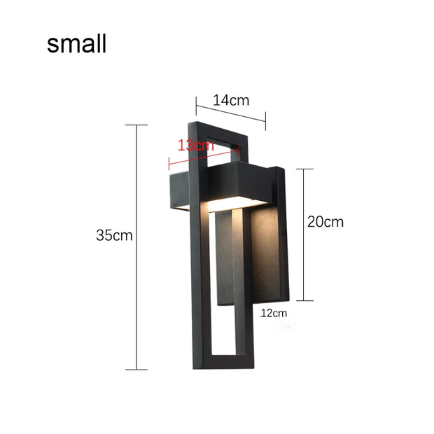 Retro Vintage LED Outdoor Wall Lamp | 10W | Black Aluminium | Waterproof | H35–42cm | Porch & Garden