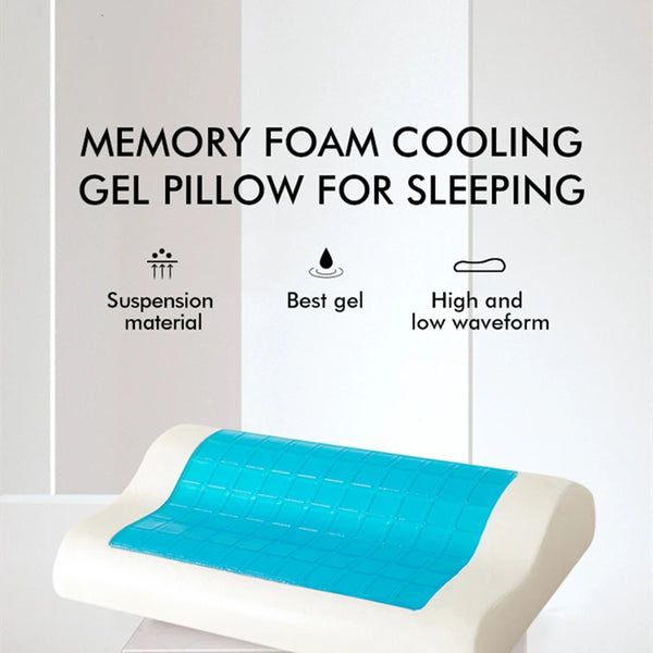 Gel Memory Foam Pillow – Ice Cooling | Neck Pain Relief, Orthopedic