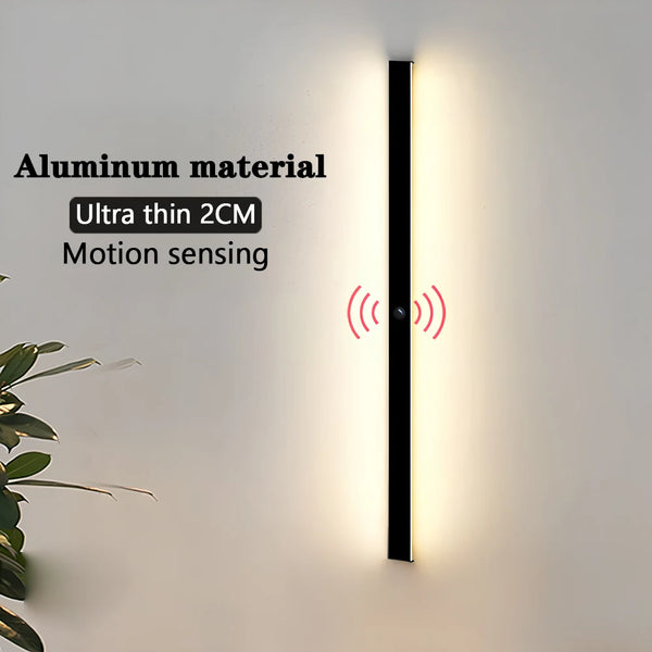 Motion Sensing LED Outdoor Long Wall Lamp | IP65 | Iron | AC110–220V | 55–200cm | 1 or 2 Set